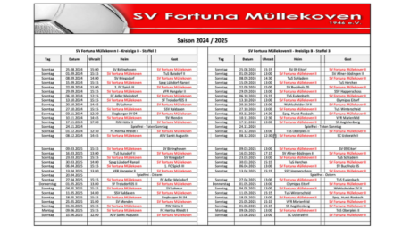 Spielplan Saison 2024/25